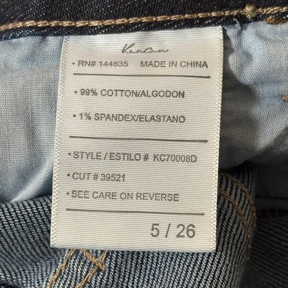 Kancan Makayla‎ Ultra High Rise Flare Wide Leg Jeans Size 26 /5 Dark Wash Raw - Picture 10 of 13